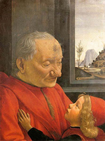 Domenico Ghirlandaio An Old Man and His Grandson oil painting image